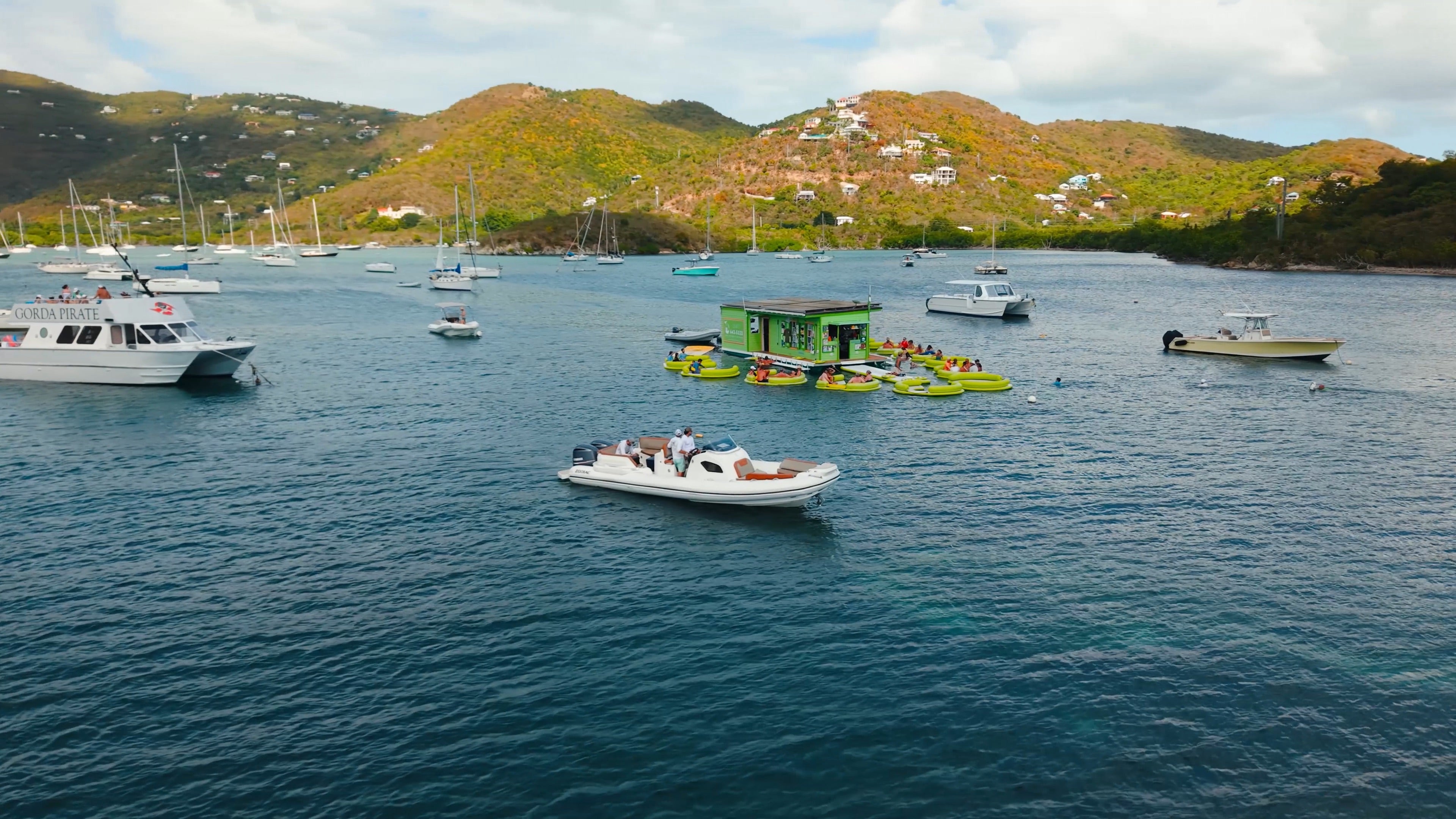 Wharfside Watersports Zodiac Boat at Lime Out St. John