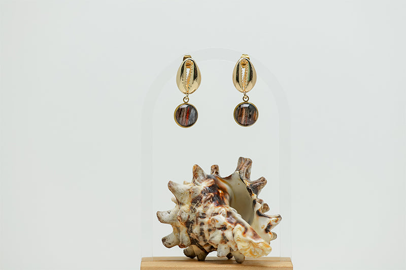 Gold Cowrie | Lionfish Fin Earrings – Wharfside Watersports